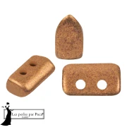 Cuentas de cristal Piros® de Puca® 2x5 mm - Albaricoque metalizado mate x10 g