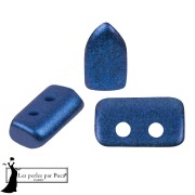 Cuentas de cristal Piros® de Puca® 2x5 mm - Azul Caribe metalizado mate x10 g