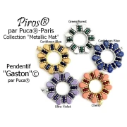 Cuentas de cristal Piros® de Puca® 2x5 mm - Dorado metalizado mate x10 g
