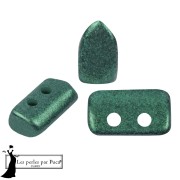 Cuentas de cristal Piros® de Puca® 2x5 mm - Green Forest Metallic Mat x10 g