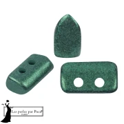 Cuentas de cristal Piros® de Puca® 2x5 mm - Green Forest Metallic Mat x10 g