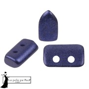 Cuentas de cristal Piros® de Puca® 2x5 mm - Azul real metalizado mate x10 g