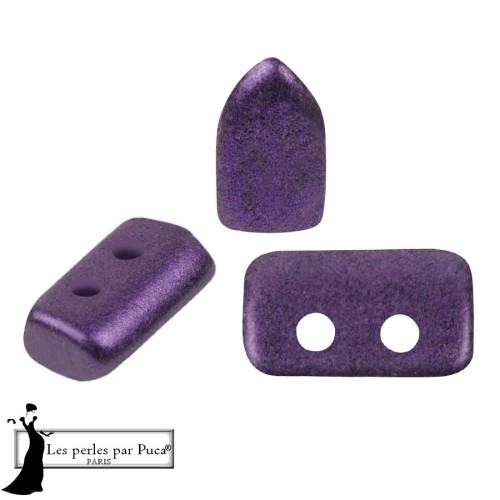 Cuentas de cristal Piros® de Puca® 2x5 mm - Ultravioleta metalizado mate x10 g