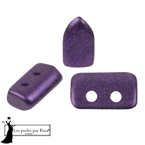 Cuentas de cristal Piros® de Puca® 2x5 mm - Ultravioleta metalizado mate x10 g