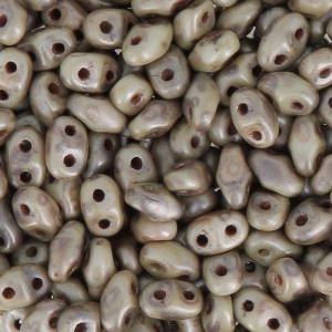 MiniDuo 2x4 mm Opaque White Travertin Dark Mat x10g