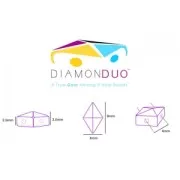 Diamonduo 2-hole 5x8 mm Jet Hematite x10g