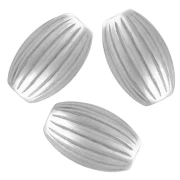 Cuentas de forma de oliva estriadas, 4,5 x 3 mm - Plata 925 x15