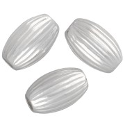 Cuenta con forma de oliva estriada, 8x5 mm - Plata 925, x5