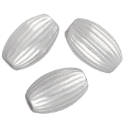 Cuenta con forma de oliva estriada, 8x5 mm - Plata 925, x5