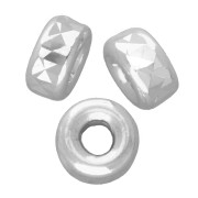 Cuentas arandalas Heishi con acabado diamantado de 3 mm - Plata 925 x 15