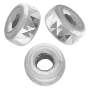 Cuentas arandalas Heishi con acabado diamantado de 3 mm - Plata 925 x15