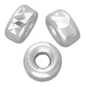 Cuentas arandalas Heishi con acabado diamantado de 4 mm - Plata 925 x10