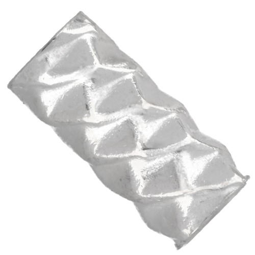 Cuenta tubular de 10 x 4,5 mm con efecto diamantado - Plata 925 x1