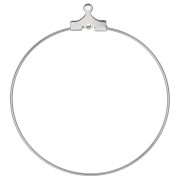 Soportes para pendientes - Créoles 40 mm - 1 agujero - Plata x2