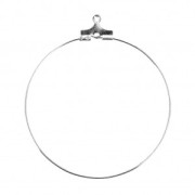 Soportes para pendientes - Créoles 40 mm - 1 agujero - Plata x2