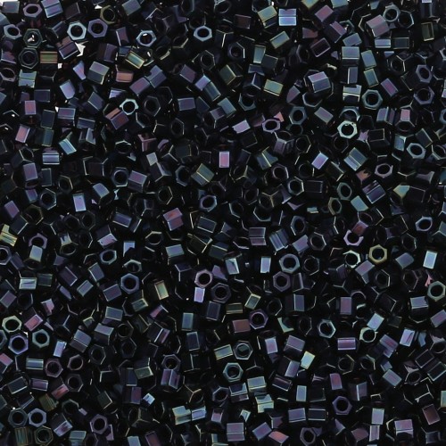 Miyuki Delica 15/0 Hex Cut DBSC0002 - Azul oscuro iris metalizado x5 g