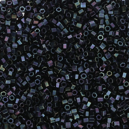 Miyuki Delica 15/0 Hex Cut DBSC0002 - Azul oscuro iris metalizado x5 g