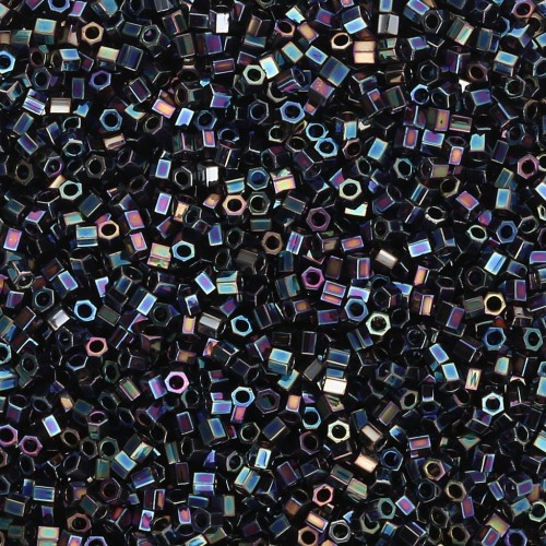 Miyuki Delica 15/0 Hex Cut DBSC0005 - Azul iris variegado metalizado x5 g