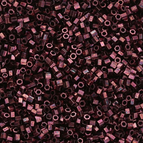 Miyuki Delica 15/0 Hex Cut DBSC0012 - Dark Raspberry Metallic x5 g