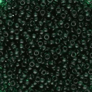 Cuentas Rocalla Miyuki 11/0 155 - Transparente esmeralda oscura x8 g