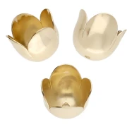 Conchas en forma de tulipán de 10 mm - Dorado en oro fino x4
