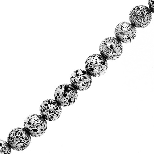Piedra de Lava 9mm Redonda Galvanizada - Plata Envejecida x38cm