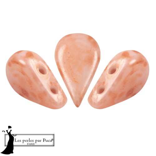 Cuentas de cristal Amos® de Puca® 5x8 mm - Peach Mishmash x10 g