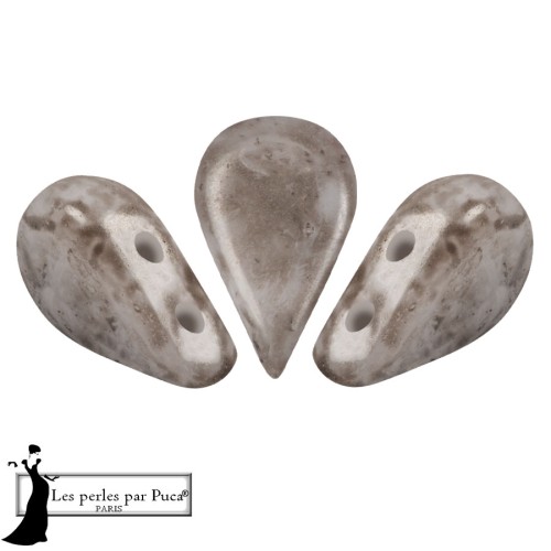 Cuentas de cristal Amos® de Puca® 5x8 mm - Taupe Mishmash x10 g