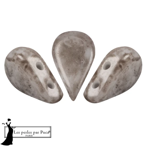 Cuentas de cristal Amos® de Puca® 5x8 mm - Taupe Mishmash x10 g