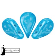 Cuentas de cristal Amos® de Puca® 5x8 mm - Mezcla de turquesas x10 g
