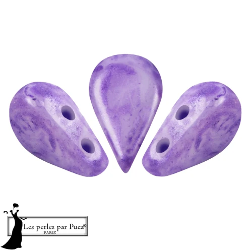 Cuentas de cristal Amos® de Puca® 5x8 mm - Mezcla de violetas x10 g