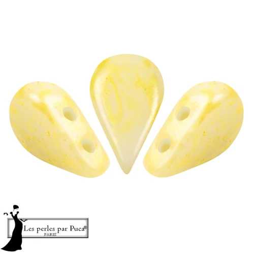 Cuentas de cristal Amos® de Puca® 5x8 mm - Yellow Mishmash x10 g