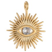 Colgante Ojo de Sol de Óxido de Circonio 14.7x12mm Dorado con Oro Fino - Cristal x1|raw }}