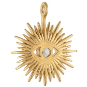 Colgante Ojo de Sol de Óxido de Circonio 14.7x12mm Dorado con Oro Fino - Cristal x1