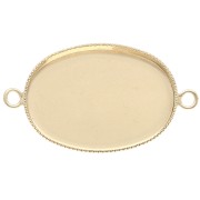 Distanciador para cabujón oval con base plana 25x18 mm - Oro x1