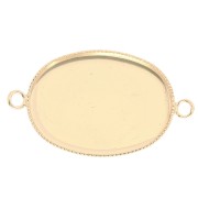 Distanciador para cabujón oval con base plana 25x18 mm - Oro x1