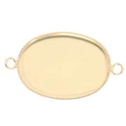 Distanciador para cabujón oval con base plana 25x18 mm - Oro x1