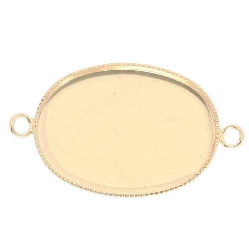 Distanciador para cabujón oval con base plana 25x18 mm - Oro x1
