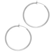 Clips Créoles - Para orejas no perforadas 35 mm - Plata x2|raw }}