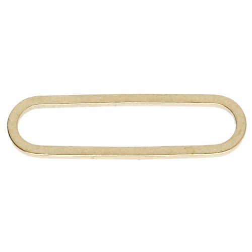 Anillas de montaje y tejido rectangular redondeado 22x6 mm - Latón sin tratar x1