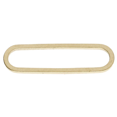 Anillas de montaje y tejido rectangular redondeado 22x6 mm - Latón sin tratar x1