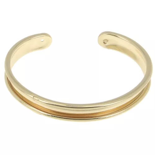 Base pulsera Eco latón con reborde curvado 10 mm dorado x1