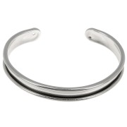 Base pulsera Eco latón con reborde curvado 10 mm rodiado x1