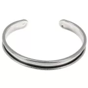 Base pulsera Eco latón con reborde curvado 10 mm rodiado x1