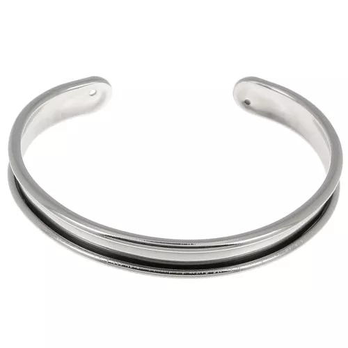 Base pulsera Eco latón con reborde curvado 10 mm rodiado x1