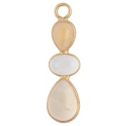 Colgante geométrico de 29 x 8 mm, dorado, calcita amarilla, cristal de roca y citrino