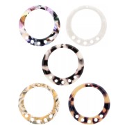 Regalo - Colgantes - Candelabros huecos de acetato de 36 mm - Colores aleatorios x2
