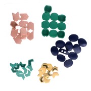Regalo - Cuentas de zamac de colores de 2 agujeros - Colores y formas aleatorias x10