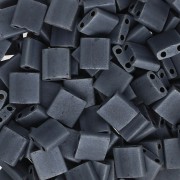 Cuentas Miyuki Tila 5x5x1,9 mm TL-2001 - Color gris plomo mate, paquete de 100 g