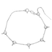ninguno - Pulsera de malla redonda de 1,5 mm con 5 cuentas pasantes de 5 mm - Acero inoxidable 304 x 18 cm Pulsera de malla redonda de 1,5 mm con 5 cuentas pasantes de 5 mm - Acero inoxidable 304 x 18 cm
